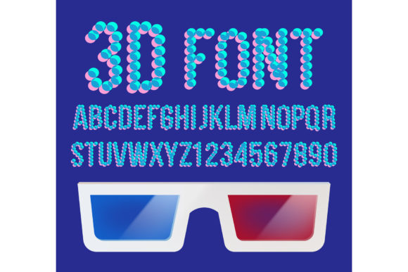 3D Font Pixel Vector: Holographic and Retro-Futuristic Design