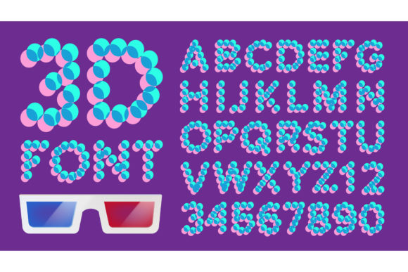 3D Pixel Font: Bold Digital Typography with Holographic Style