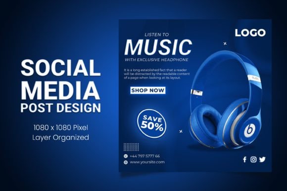 Designing a Head-Turning Music Headphone Sale Post