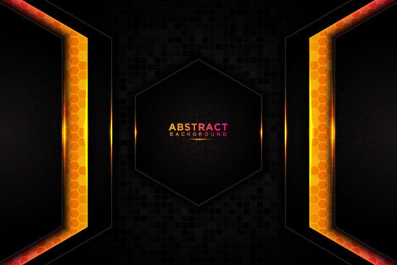 Hexagonal Geometry: The Modern Abstract Tech Orange Background