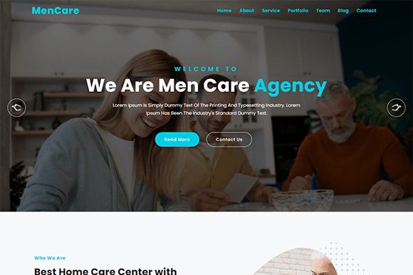 Mencare: A Bootstrap Template for Senior Health Websites