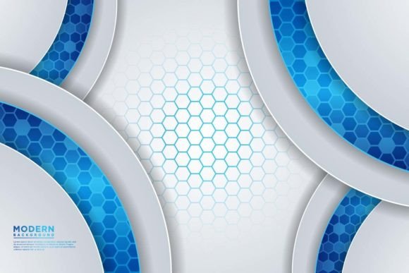 Modern Blue Hexagon Circle Background for Designers